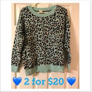 Turquoise Leopard Sweater